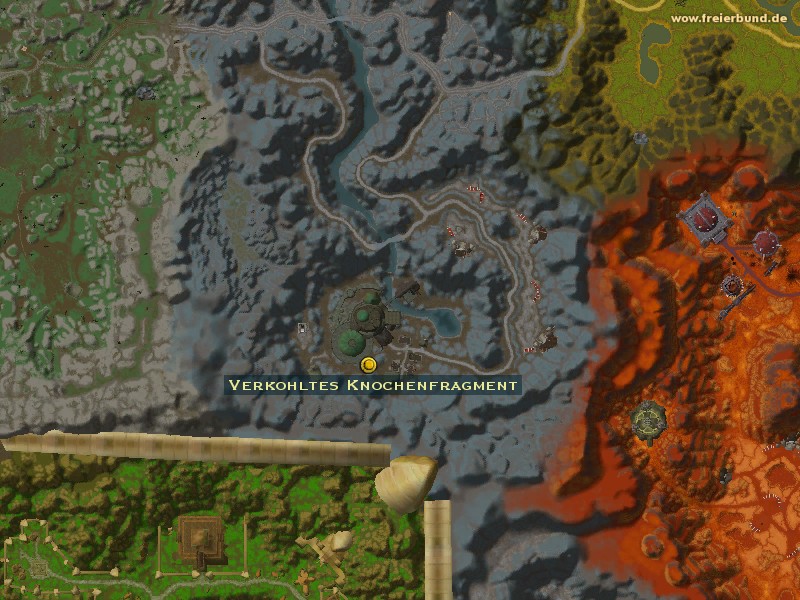 Verkohltes Knochenfragment (Charred Bone Fragment) Quest-Gegenstand WoW World of Warcraft 