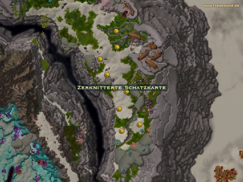 Zerknitterte Schatzkarte (Crumpled Treasure Map) Quest-Gegenstand WoW World of Warcraft 