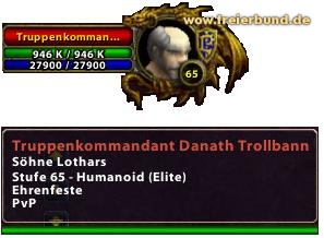 Truppenkommandant Danath Trollbann (Force Commander Danath) Quest NSC WoW World of Warcraft  2