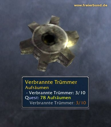 Verbrannte Trümmer (Charred Wreckage) Quest-Gegenstand WoW World of Warcraft  3