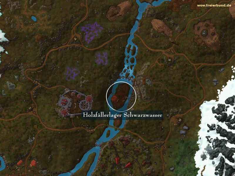 Holzfällerlager Schwarzwasser (Blackriver Logging Camp) Landmark WoW World of Warcraft 