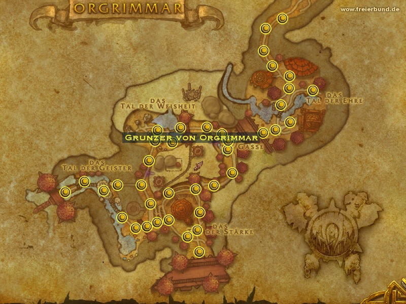 Grunzer Von Orgrimmar Monster Map And Guide Freier Bund World Of Warcraft