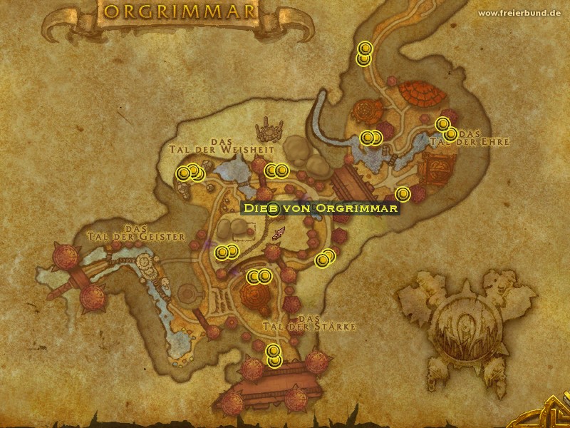 Dieb Von Orgrimmar Monster Map And Guide Freier Bund World Of Warcraft