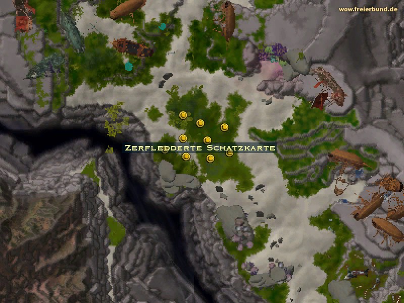 Zerfledderte Schatzkarte (Tattered Treasure Map) Quest-Gegenstand WoW World of Warcraft 